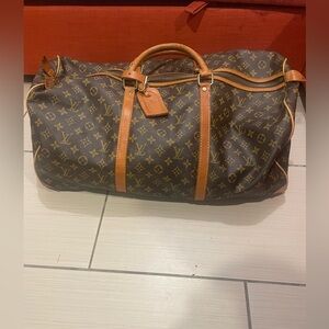 Louis Vuitton Monogram Canvas Travel Duffel with Natural Leather Trim